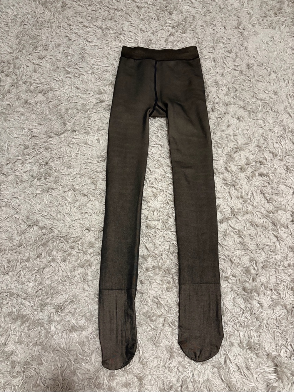 Womenโs Black Footed fleece lined Leggings